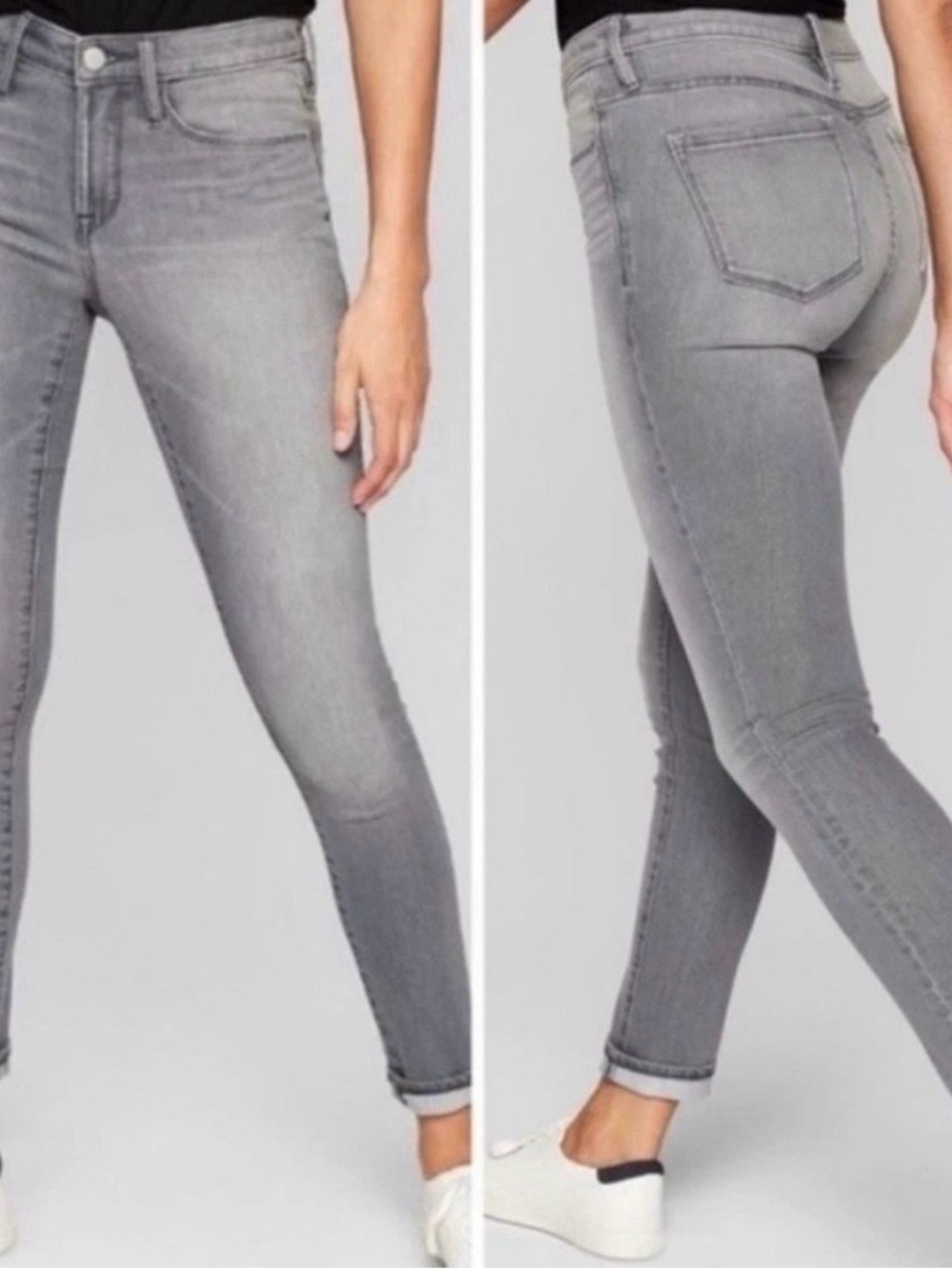 Athleta Sculptek Gray Women's High-Rise Skinny Jeans Size 2